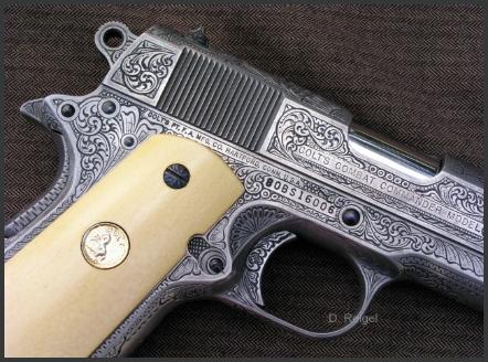 Engraved Colt 1911 Combat Commander .45