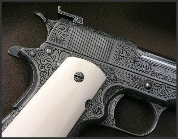 Engraved Colt 1911 22, Reigel Gun Engraving