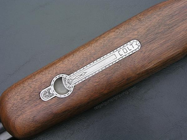 Coach Gun Take-down Lever, engraved by reigelgunengraving.com
