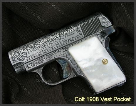 Engraved Colt Model 1908 Vest Pocket Hammerless