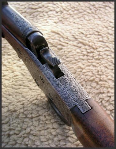 Engraved Stevens Crack Shot 22, by Reigel Gun Engraving
