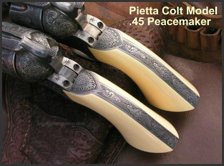 Engraved Pietta Colt Model .45 Peacemaker, Reigel Gun Engraving