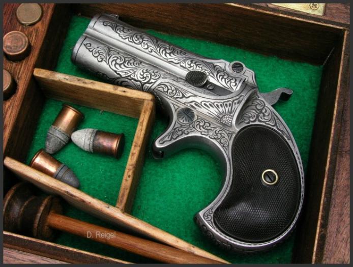 Engraved Remington Double Derringer, Reigel Gun Engraving