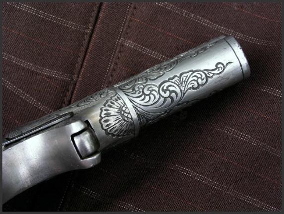 Engraved Remington Derringer 95, Reigel Gun Engraving